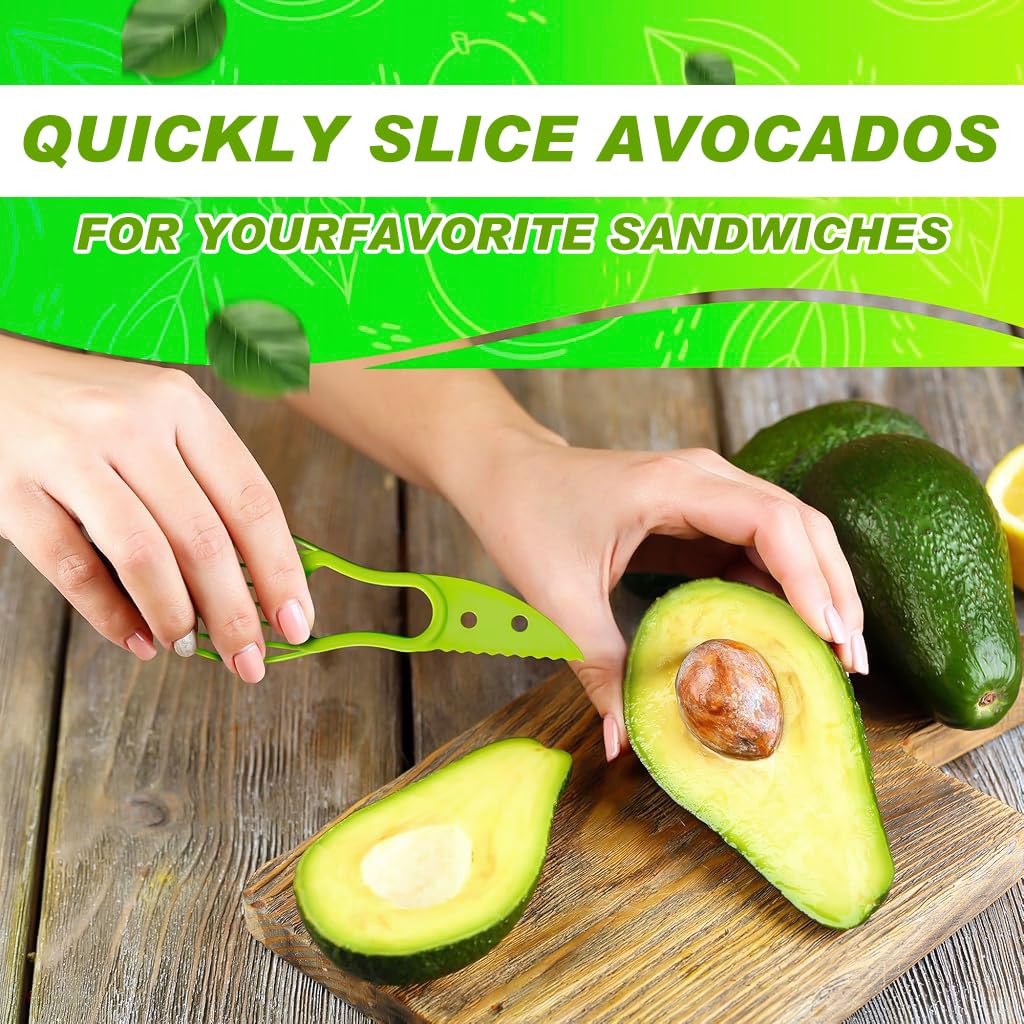 Supvox 2Pcs Avocado Slicer Cutter Tool, 3 in 1 Avocado Peeler, Green Avocado Cutter and Scooper for Fruits Vegetable - Peel Avocado Slicer Pitter - Plastic Avocado Knife Supvox 2Pcs Avocado Slicer Cutter Tool, 3 in 1 Avocado Peeler, Green Avocado Cutter and Scooper for Fruits Vegetable - Peel Avocado Slicer Pitter - Plastic Avocado Knife